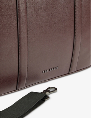 Shop Ted Baker Oxblood Strath Saffiano Leather Document Bag
