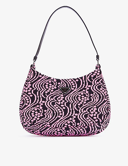PRADA: Cleo patterned jacquard shoulder bag