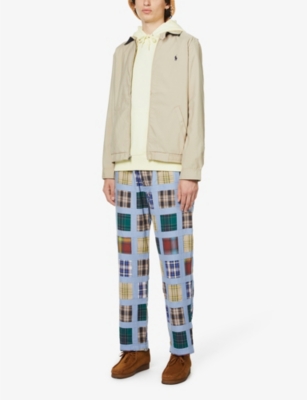 Shop Polo Ralph Lauren Men's Khaki Uniform Bi-swing Brand-embroidered Regular-fit Woven Windbreaker Jacke