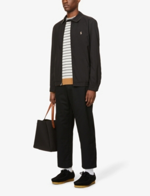 Polo Ralph Lauren Giacca A Vento Con Colletto Classico E Dettaglio Pony Sul Fronte In Cotone Nera Uomo In Rl Black