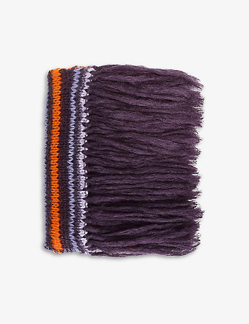 MAJE: Elise striped knitted scarf