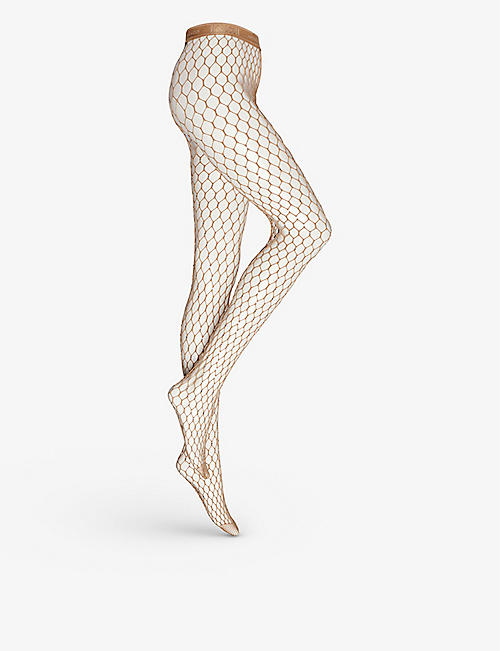 AMINA MUADDI X WOLFORD: Net Swarovski-crystal stretch-woven tights