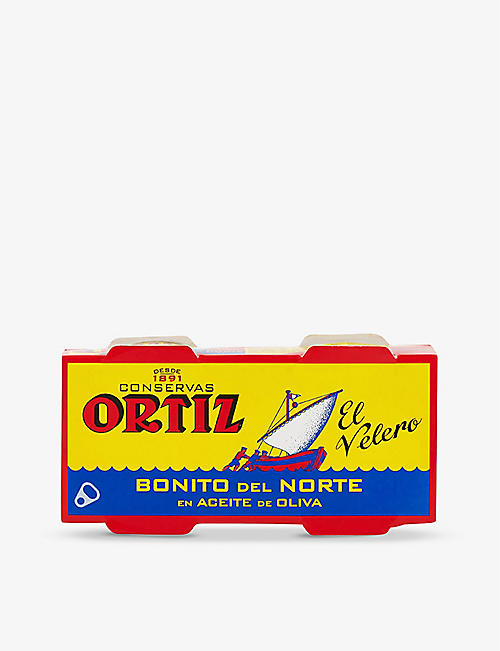 ORTIZ: Bonito tuna fillets tinned fish in olive oil pack 2x63g
