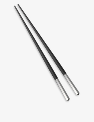 CHRISTOFLE: UNI wood and silver-plated Japanese chopsticks