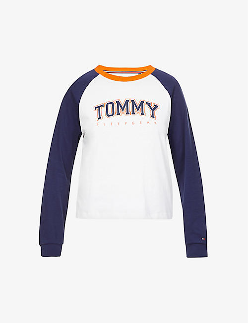 TOMMY HILFIGER: Branded organic and recycled cotton-blend pyjama top
