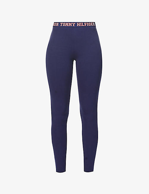 TOMMY HILFIGER: Logo-print stretch organic cotton-blend leggings