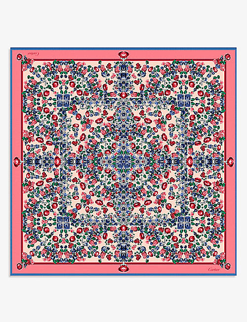 CARTIER: Tutti Frutti graphic-print silk scarf