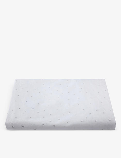 THE LITTLE WHITE COMPANY: Star-print cotton cot fitted sheet 70cm x 140cm