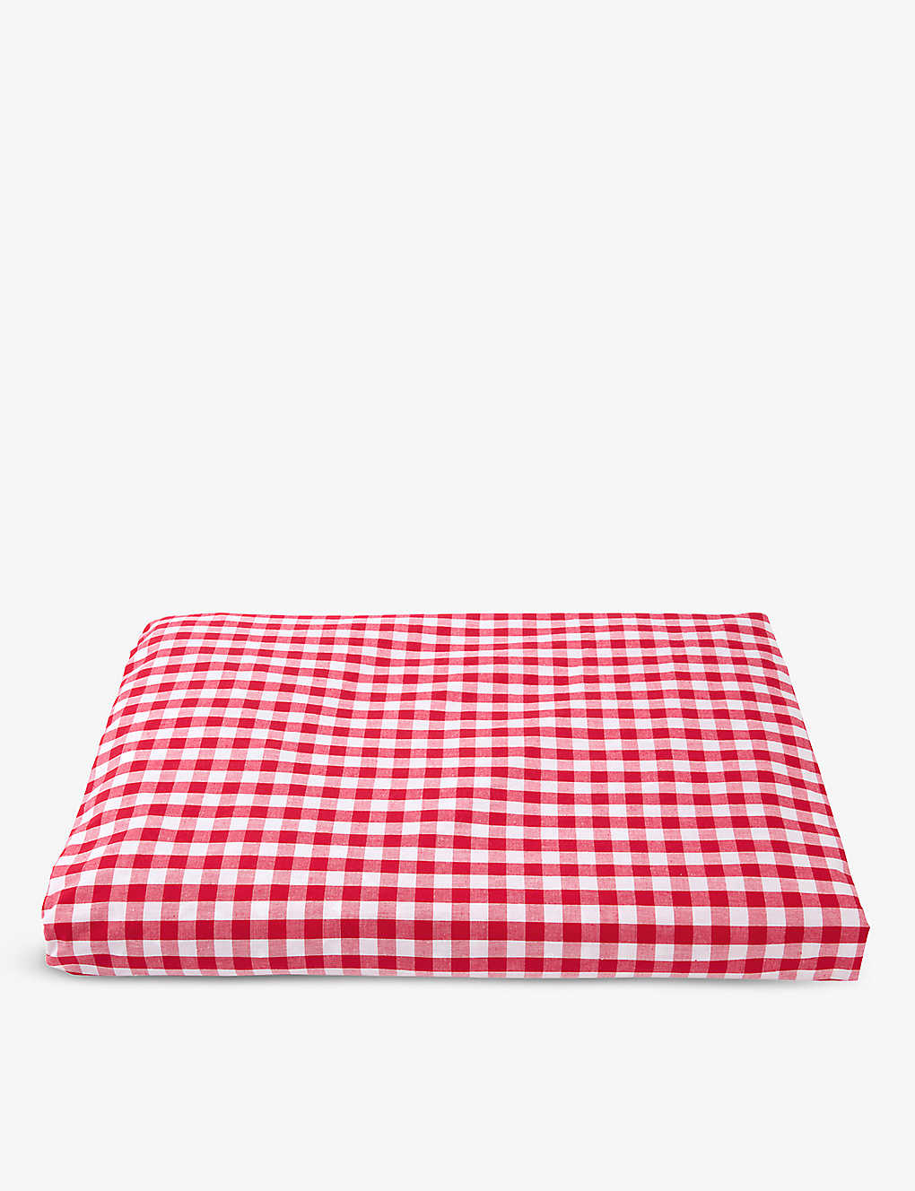 The Little White Company Red Gingham Fitted Double Bed Sheet 140cm X 190cm