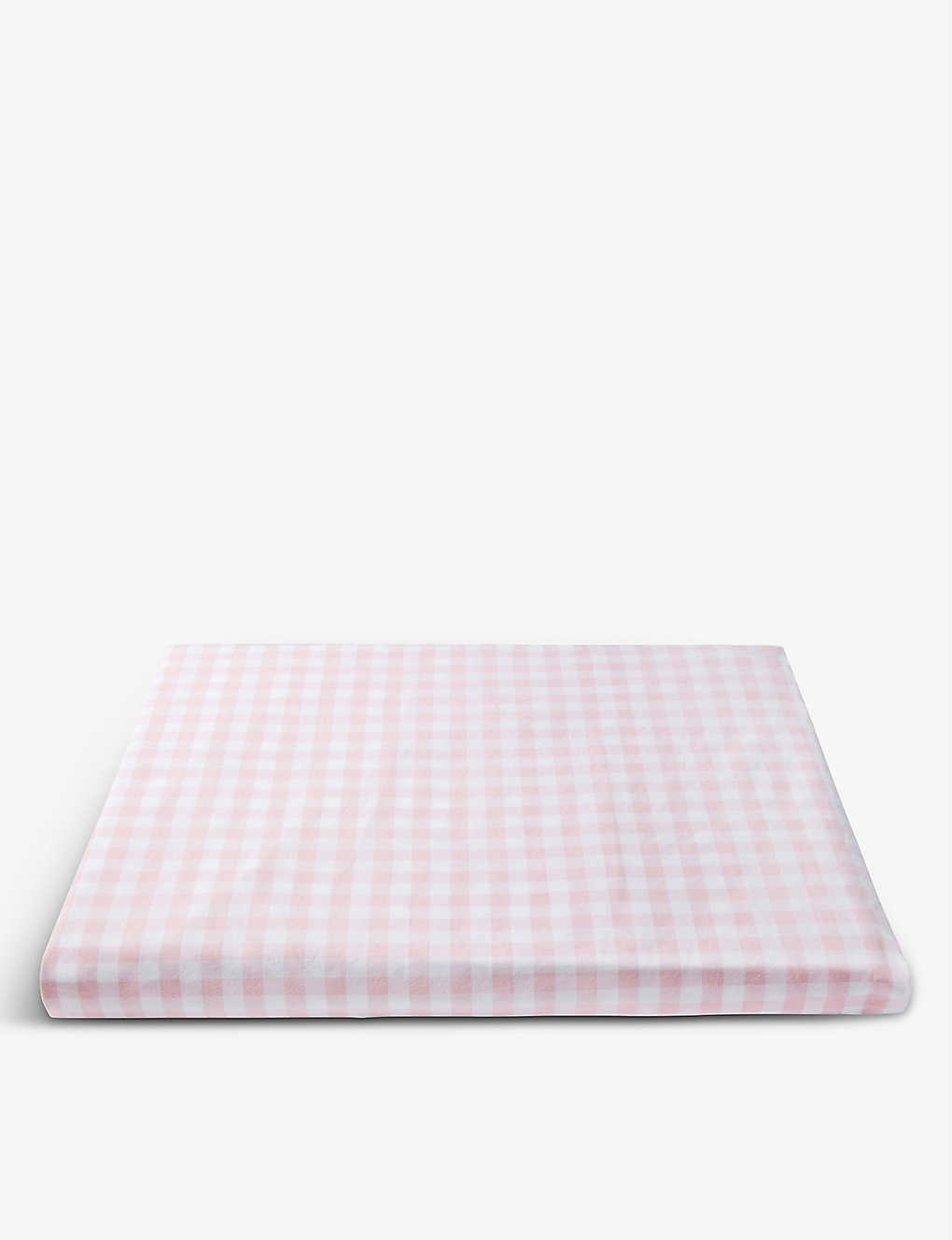 The Little White Company Pink Gingham Cotton Double Fitted Sheet 190x140cm