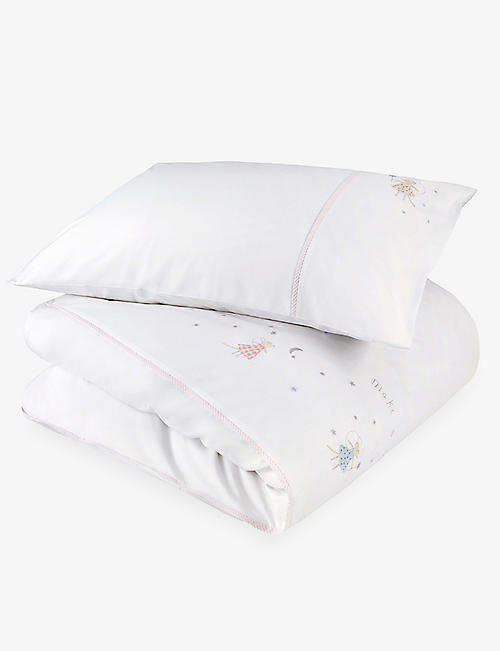 THE LITTLE WHITE COMPANY: Fairy Mouse organic cotton single bed linen set