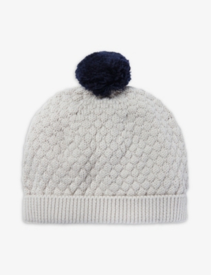 vanter Lim En trofast THE LITTLE WHITE COMPANY - Pom-pom textured-knit cotton hat | Selfridges.com