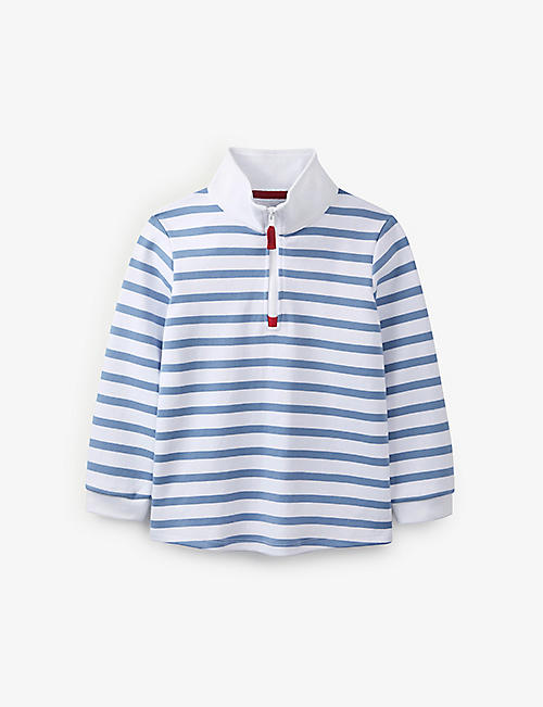 THE LITTLE WHITE COMPANY: Stripe-print cotton ruby top 0-24 months
