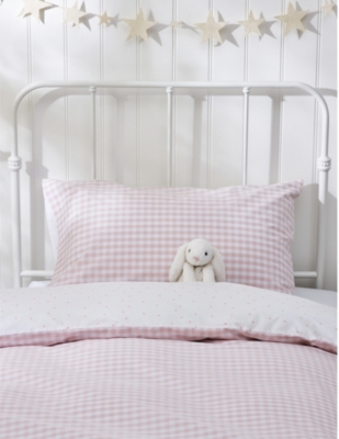 THE LITTLE WHITE COMPANY: Reversible cotton pillowcase 50cm x 75cm