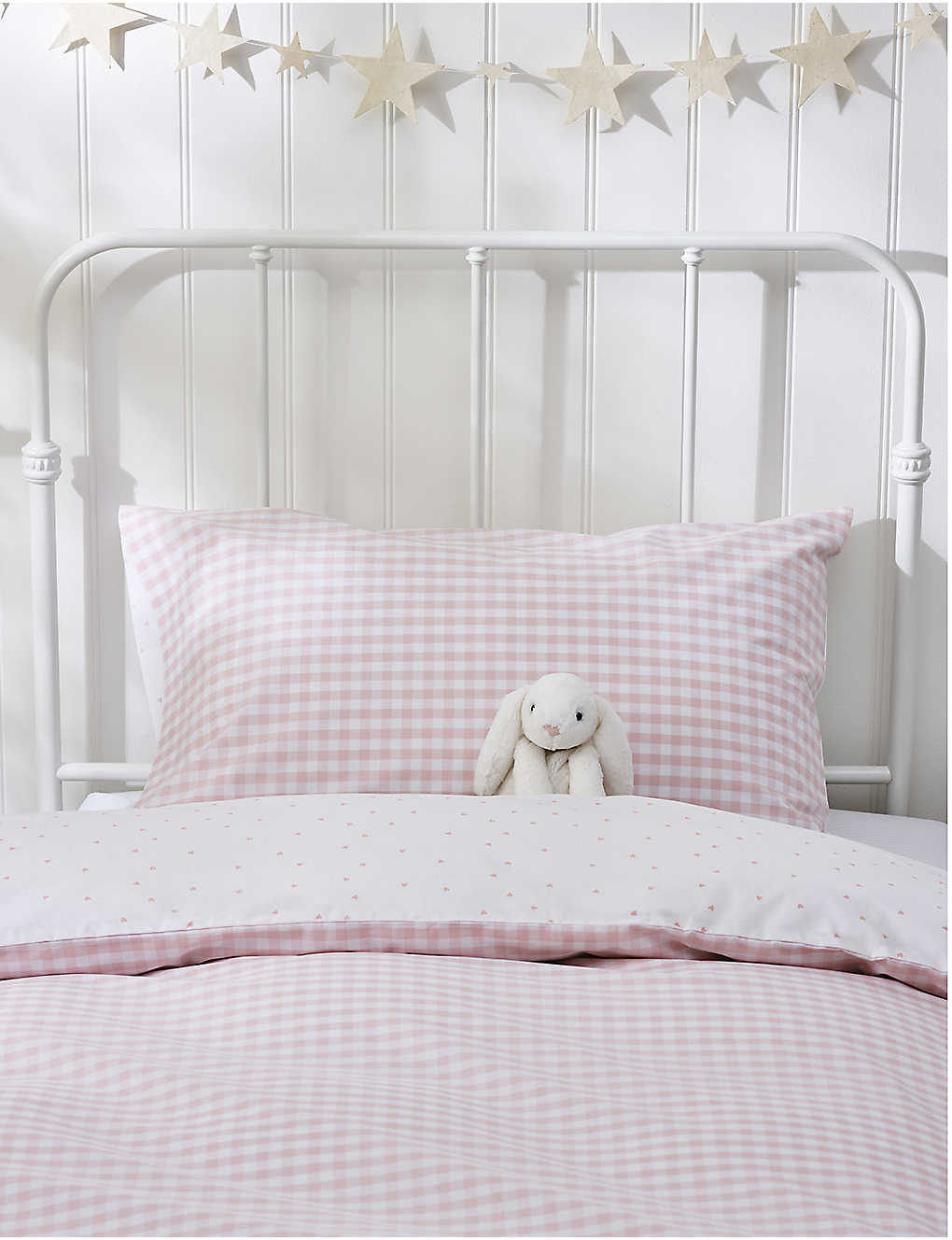The Little White Company Pink Gingham Organic-cotton Pillowcase 36cm X 58cm Standard