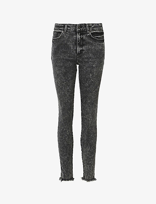 ALLSAINTS: Dax snow-washed skinny stretch-denim jeans