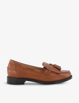 dune tan loafers womens