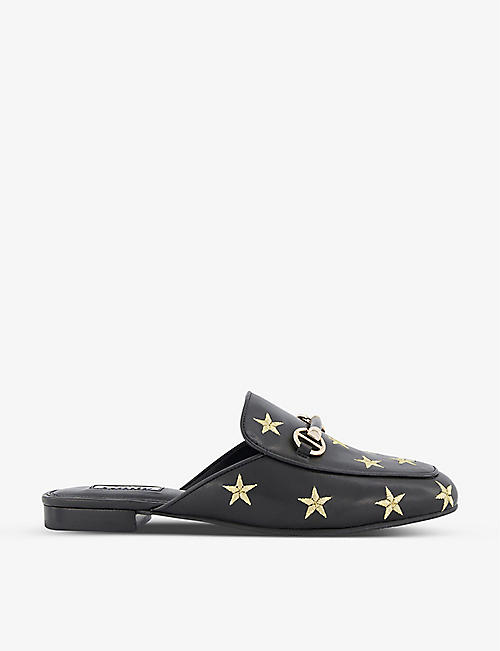 DUNE: Galaxies star-embroidered backless leather loafers