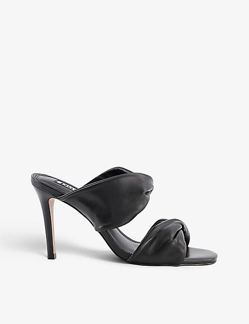 DUNE: Mettle knotted heeled leather mules