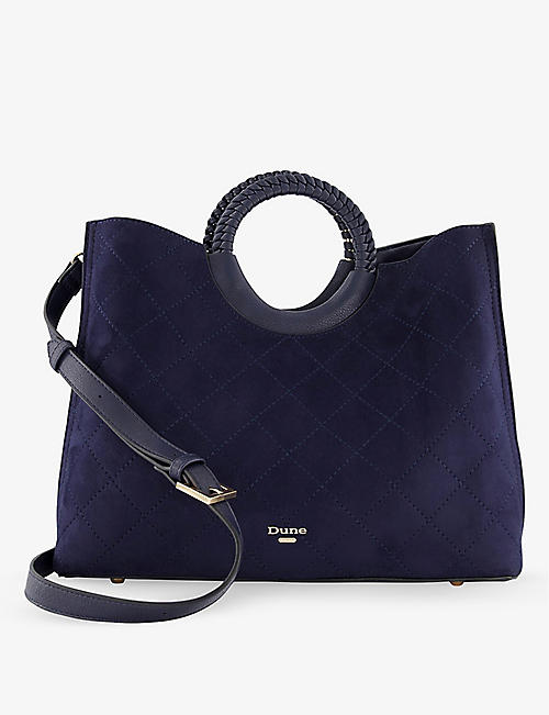 DUNE: Quilted faux-suede tote bag