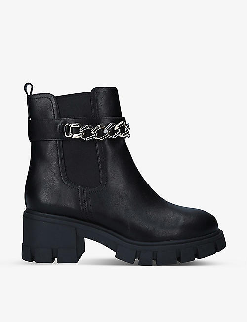 CALL IT SPRING: Logann chain-embellished heeled vegan-leather Chelsea boots