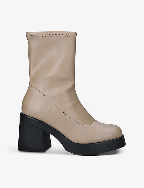 CALL IT SPRING: Steffanie recycled-plastic and faux-leather calf-length boots