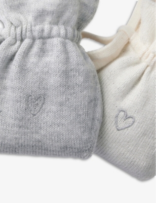 THE WHITE COMPANY: Set of two heart-embroidered wool and cotton lavender bags