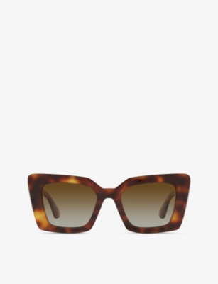 Shop Burberry Women's Brown Be4344 Daisy Square-frame Acetate Sunglasses