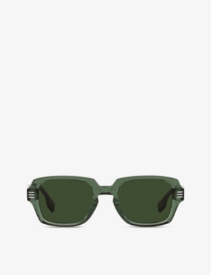 Burberry Be4349 Eldon Square-frame Acetate Sunglasses In Green