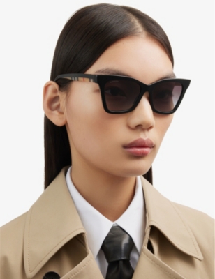 Burberry Be4346 Elsa Irregular-shaped Acetate Sunglasses In Black