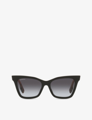 Shop Burberry Women's Black Be4346 Elsa Irregular-shaped Acetate Sunglasses