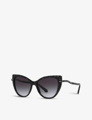 Shop Bvlgari Bv8236b Cat-eye Acetate Sunglasses In Multi-coloured