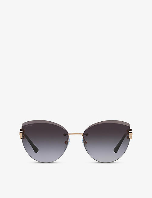 BVLGARI: BV6166B cat-eye gold-tone metal sunglasses