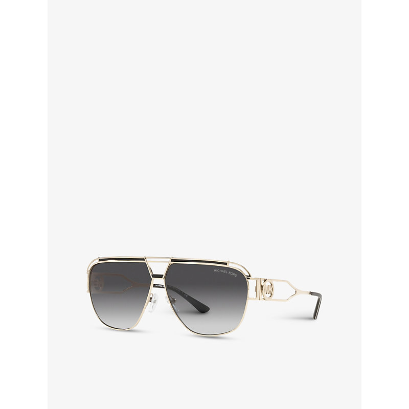 Shop Michael Kors Women's Gold Mk1102 Vienna Aviator Sunglasses