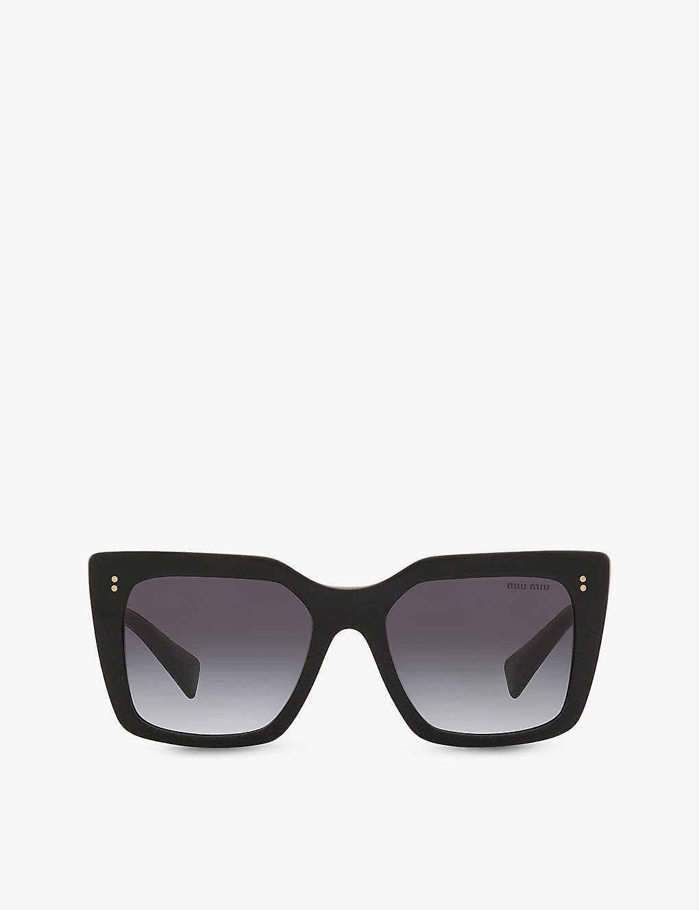Shop Miu Miu Women's Black Mu02ws Square-frame Acetate And Metal Sunglasses