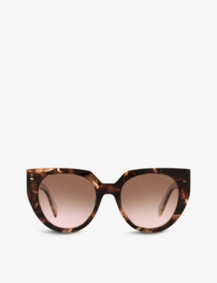 Prada Pr 14ws Cat Eye-frame Acetate Sunglasses In Brown