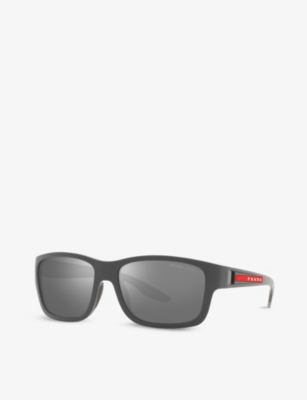 PRADA WOMENS PS 01WS SQUARE-FRAME ACETATE SUNGLASSES GREY 48158535