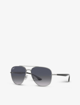 Ray Ban Rb3683 Aviator-frame Metal Sunglasses In Black