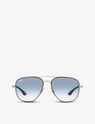 Ray Ban Rb3683 Sunglasses Black Frame Blue Lenses 56-15 In Black