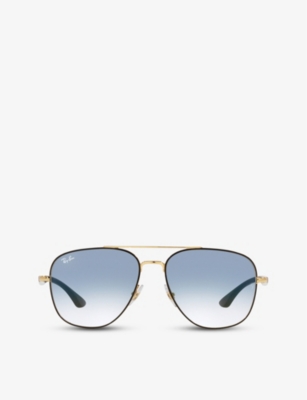 Shop Ray Ban Ray-ban Women's Black Rb3683 Aviator -frame Metal Sunglasses