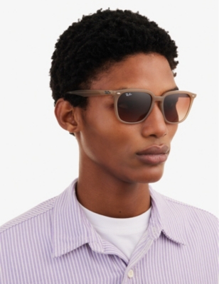 Ray Ban Rb4362 Square-frame Acetate Sunglasses In Brown
