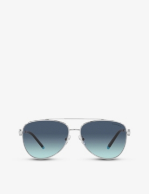 TIFFANY & CO: TF3080 Tiffany T pilot-frame metal and acetate sunglasses
