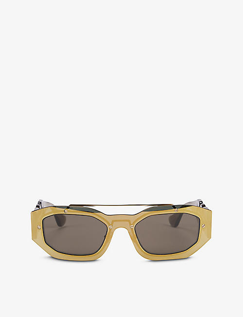 VERSACE: VE2235 oval-frame metal sunglasses