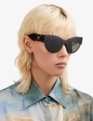 Shop Versace Womens Grey Ve2234 Butterfly-shaped Metal And Acetate Frame