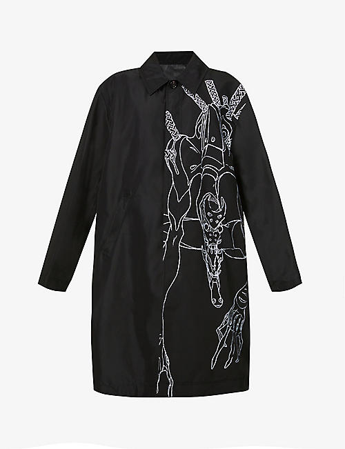 UNDERCOVER: Graphic-print long-sleeve shell coat