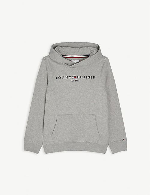 TOMMY HILFIGER: Essential logo-print cotton-jersey hoody 4-16 years