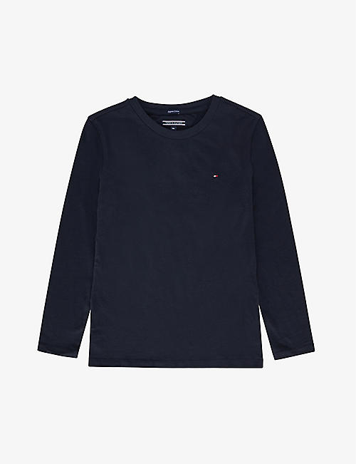 TOMMY HILFIGER: Basic logo-embroidered organic-cotton T-shirt 10-12 years