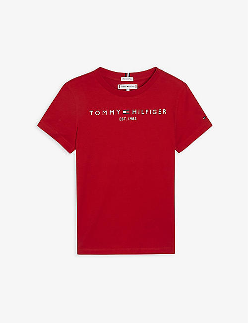 TOMMY HILFIGER: Essential logo-print organic-cotton T-shirt 4-16 years