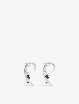 SHAUN LEANE: Hooked Pearl large sterling-silver and pearl earrings