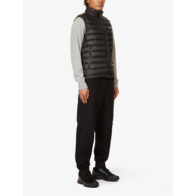 Shop Patagonia Padded High-neck Recycled-polyester-down Gilet In Black
